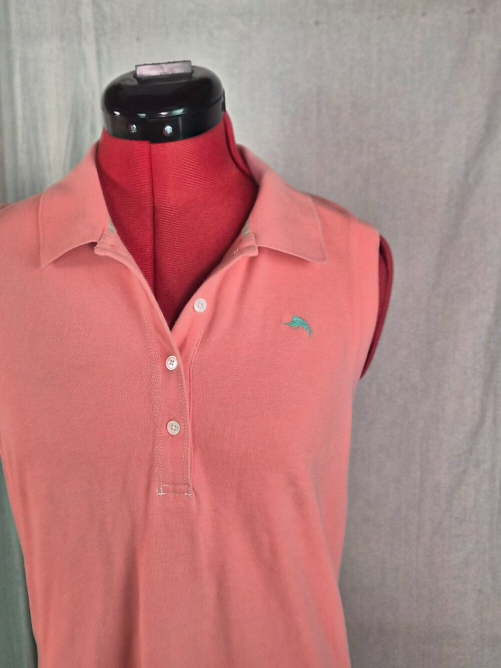 Tommy Bahama Womens Tennis Dress Pink Polo Collar Knit Size M Knee Length G060 - Picture 2 of 11